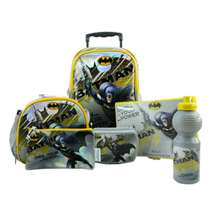 ست 45 در 1 کوله پشتی چرخدار 40 سانتی بتمن Batman مدل Trolly Bag - Promotion Items 45 in 1 - The Batman _کوله پشتی